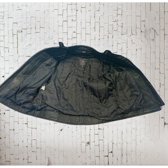 Mossi Genuine Leather Moto Bomber Jacket Sz. 10 - Picture 3 of 12